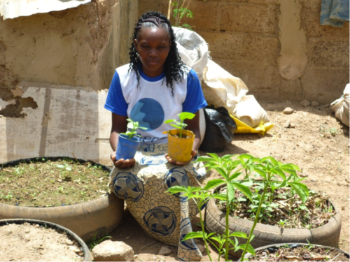 Ester in Her Home Garden